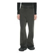 Katoenen Fleece Wijde Track Broek Entire Studios , Black , Heren