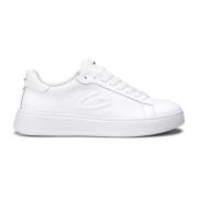 Witte leren sneaker met metalen detail Alberto Guardiani , White , Her...