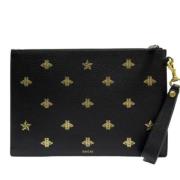 Pre-owned Leather clutches Gucci Vintage , Black , Unisex