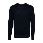 Blauwe Wol Crew Neck Sweater Malo , Blue , Heren