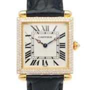 Pre-owned Leather watches Cartier Vintage , White , Dames