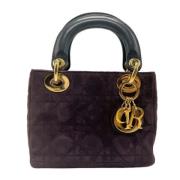 Pre-owned Suede dior-bags Dior Vintage , Purple , Dames