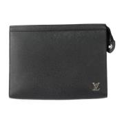 Pre-owned Leather clutches Louis Vuitton Vintage , Black , Dames