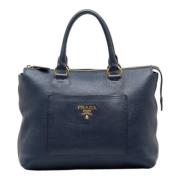 Pre-owned Leather totes Prada Vintage , Blue , Dames