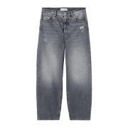 Ei-Pasvorm Iced Grey Wash Denim Jeans Pinko , Gray , Dames