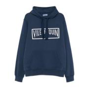 Blauwe hoodie met logopatch Vilebrequin , Blue , Heren