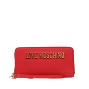 Rode Portemonnee met Metalen Logo Love Moschino , Red , Dames