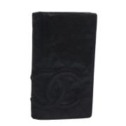 Pre-owned Leather wallets Chanel Vintage , Black , Dames