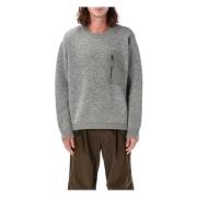 Grijze Gebreide Trui Sweater Aw24 And Wander , Gray , Heren