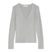 V-hals trui slim Marc O'Polo , Gray , Dames