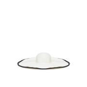 Witte Brede Klep Strohoed Max Mara , White , Dames