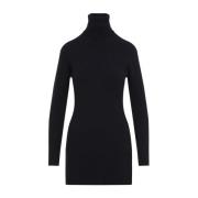 Inktblauwe Turtleneck Jurk Fabiana Filippi , Blue , Dames