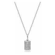 Silver CZ Tag Necklace Nialaya , Gray , Dames