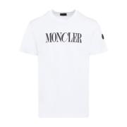 Witte T-Shirt met Korte Mouwen Moncler , White , Heren