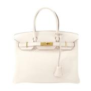 Pre-owned Leather handbags Hermès Vintage , White , Dames