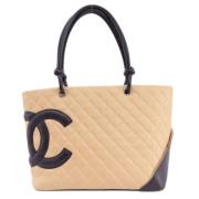 Pre-owned Fabric totes Chanel Vintage , Beige , Dames