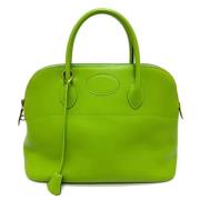 Pre-owned Leather handbags Hermès Vintage , Green , Dames