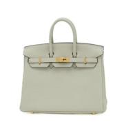 Pre-owned Leather handbags Hermès Vintage , Gray , Dames