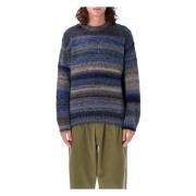 Navy Gestreepte Mohair Trui YMC You Must Create , Multicolor , Heren