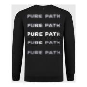 Blurred Wordmark Sweater Heren Zwart Pure Path , Black , Heren