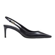 Zwarte leren slingback pumps Dolce & Gabbana , Black , Dames