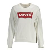 Witte Dames Sweatshirt Lange Mouw Print Levi's , White , Dames