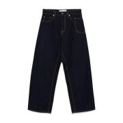 Blauwe Raw Denim Wide Leg Jeans Golden Goose , Blue , Heren