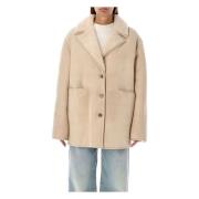 Schapenvacht Jas Ivoor Buitenkleding Aw24 Loulou Studio , Beige , Dame...