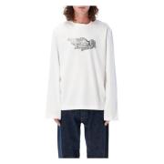 Optic White Grafische Print T-Shirt Acne Studios , White , Heren