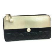 Pre-owned Leather wallets Chanel Vintage , Black , Dames