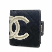 Pre-owned Leather wallets Chanel Vintage , Black , Dames