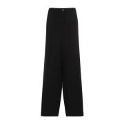 Zwarte Vloeibare Getailleerde Broek Balenciaga , Black , Heren