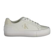 Sportieve witte vetersneakers met contrastdetails Calvin Klein , White...