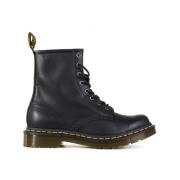 Zwarte leren enkellaarzen met gele stiksels Dr. Martens , Black , Dame...