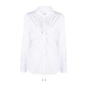 Gerimpelde Taille Lange Mouwen Shirt Alexander Wang , White , Dames