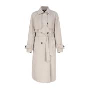 Kasjmier Trenchcoat met Dubbele Bavolet Max Mara , Gray , Dames