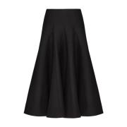 Zwarte Gerende Rok Crepe Couture Valentino Garavani , Black , Dames