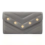 Pre-owned Leather wallets Chanel Vintage , Gray , Dames