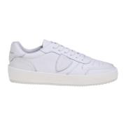 Witte Leren Sneakers Lage Top Philippe Model , White , Heren