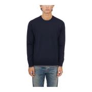 Wollen Crewneck Trui Paolo Pecora , Blue , Heren