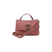 Roze Leren Handtas Zanellato , Pink , Dames