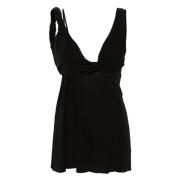 Twist Drape Top TotêMe , Black , Dames