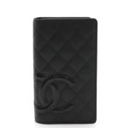 Pre-owned Leather wallets Chanel Vintage , Black , Dames