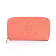 Pre-owned Leather wallets Chanel Vintage , Pink , Dames