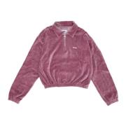 Chenille High Neck Sweatshirt Lila Obey , Purple , Dames