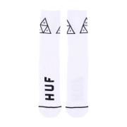 Witte Crewsokken met Geborduurd Logo HUF , White , Heren