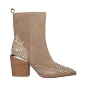 Enkellaarsjes met strass Alma EN Pena , Beige , Dames