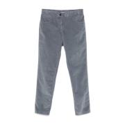 Ribfluwelen Broek Grijs Klassiek Zakken Peserico , Gray , Dames