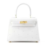 Pre-owned Leather hermes-bags Hermès Vintage , White , Dames