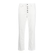 Cropped Jeans met `Koons Bot Gioie` Design Dondup , White , Dames